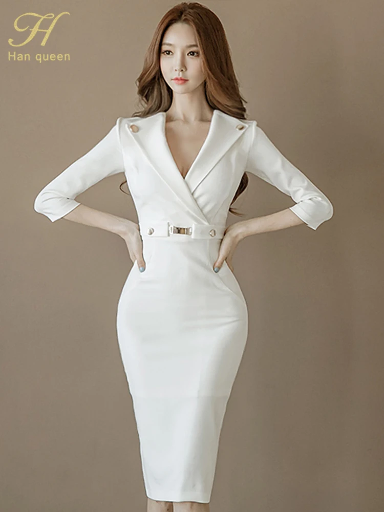 Dress White Business Party Office Sheath Bodycon Dresses
