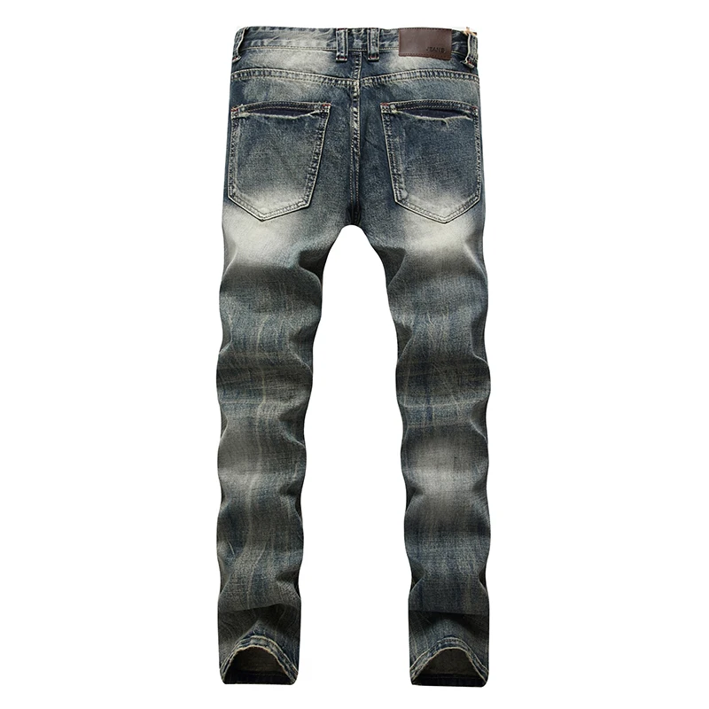 2023 Brand Original Streetwear Mens Jeans Hole Ruined New Biker Quality More Style  Straight Patch Plus Size Ripped Denim Pants