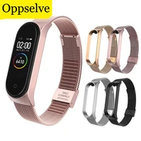 plating metal strap for mi band 3 4 stainless steel wristband bracelet strap for miband3 pulseira for xiaomi mi band 3 4 wrist