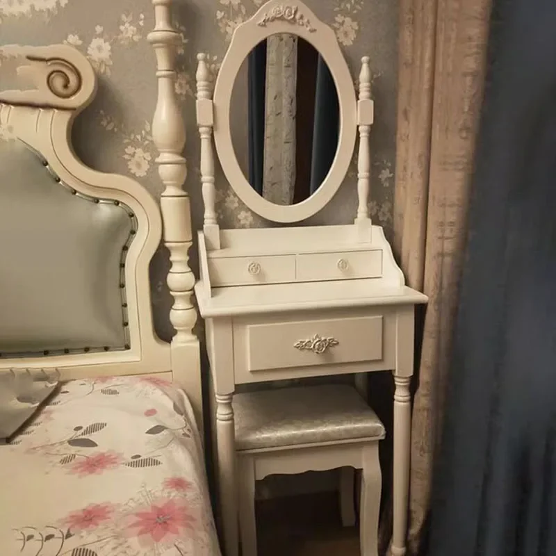 

Luxury Girl Dressing Table Storage Bedroom Drawer Vintage Dressing Table Nordic Makeup Coiffeuse De Chambre Home Furniture