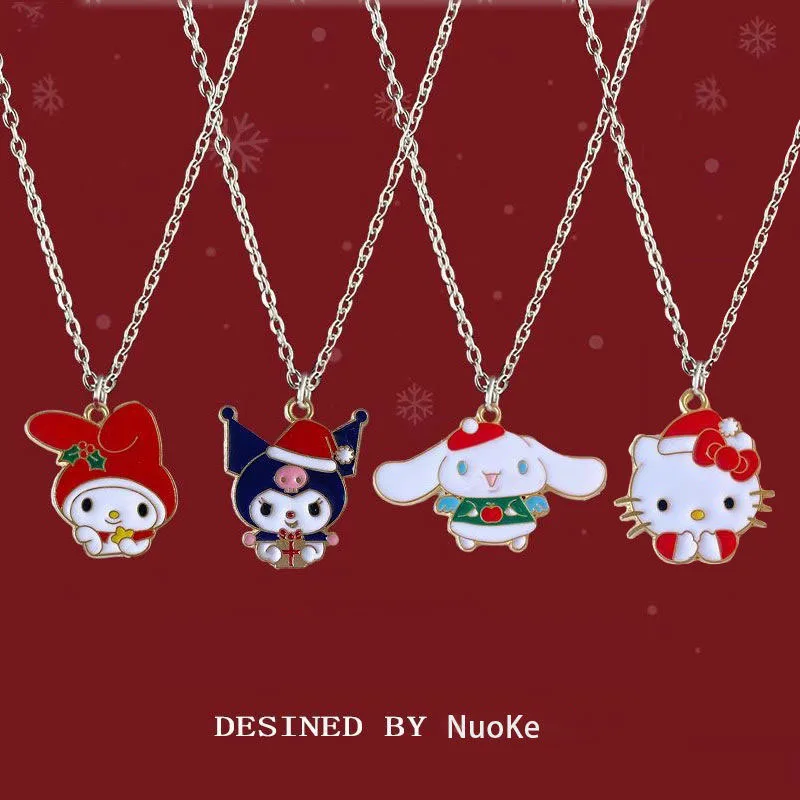 

Рождественский подарок Sanrio кулон ожерелье Kuromi Hello Kitty моя мелодия мультфильм милая пара друг подарок толстовки цепь аксессуары