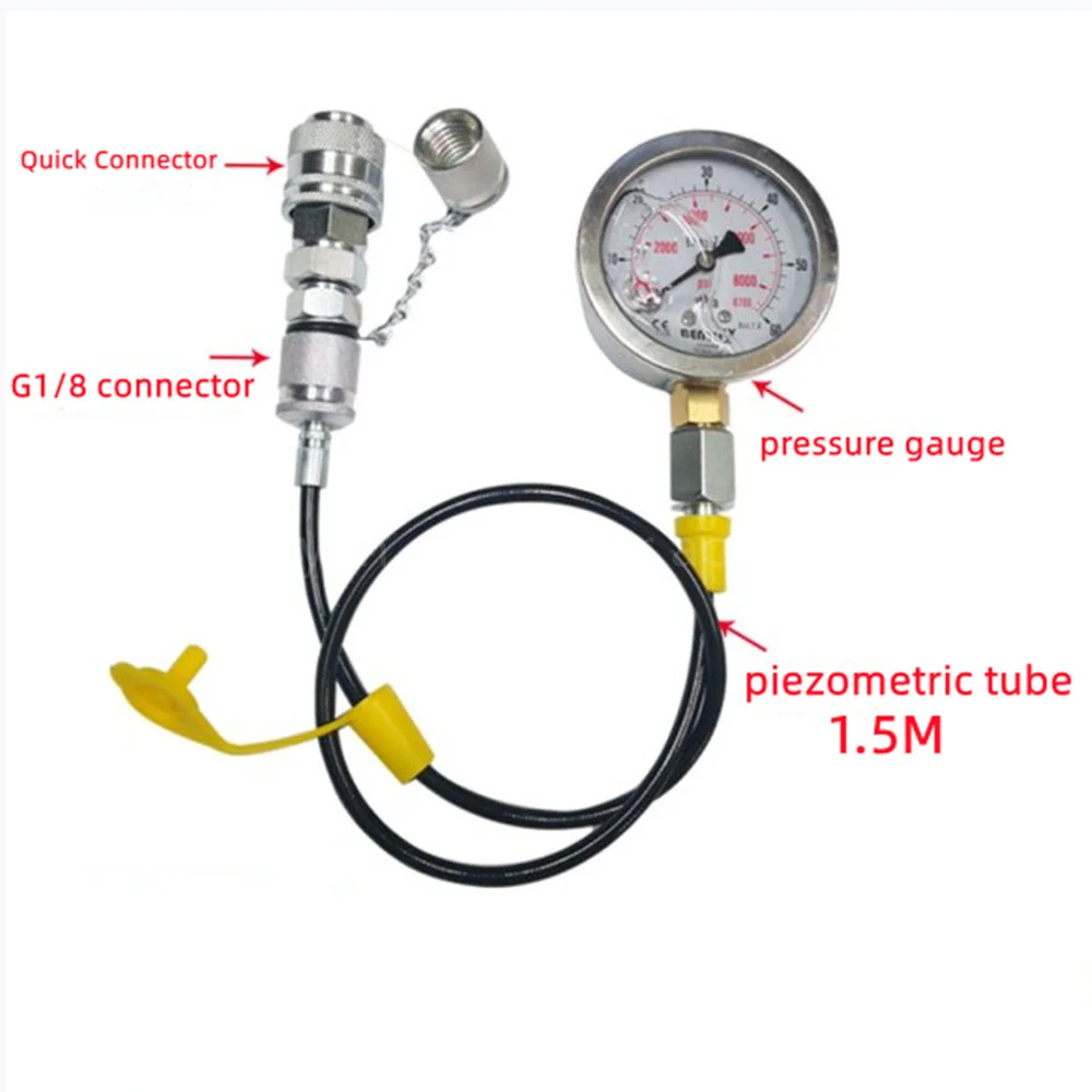 

For Excavato Parts Quick Male Connector Female Pressure Gauge Pressure Test Hose Connector Hydraulic Pump Test Connect