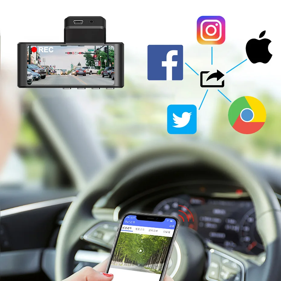 Car DVR 2 Channel Dash Cam Built in Wifi Sony Camera Sensor Rear View Video Recorder 1080P 24H Parking | Автомобили и мотоциклы