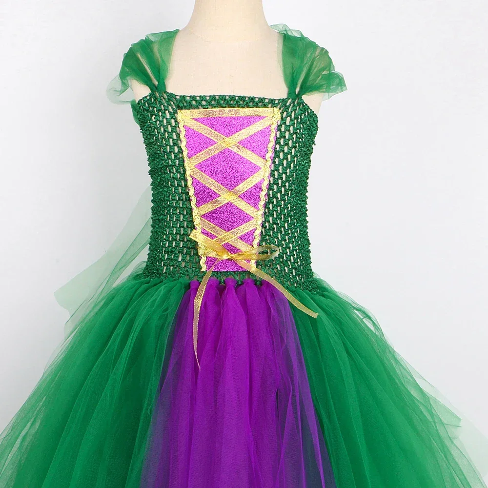 Костюм Фокуса-Покуса детское платье-пачка на Хэллоуин карнавал зеленый костюм