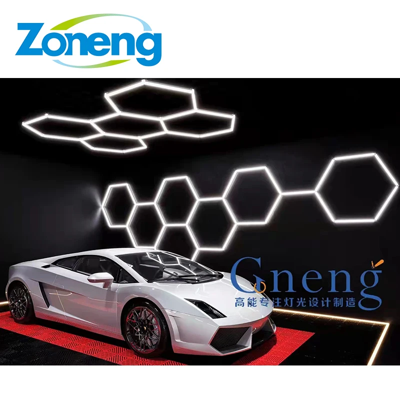 

Factory Sell Luxury Custom hexagonal lamp Ceiling Light Car Workshop Light Led Detailing Light