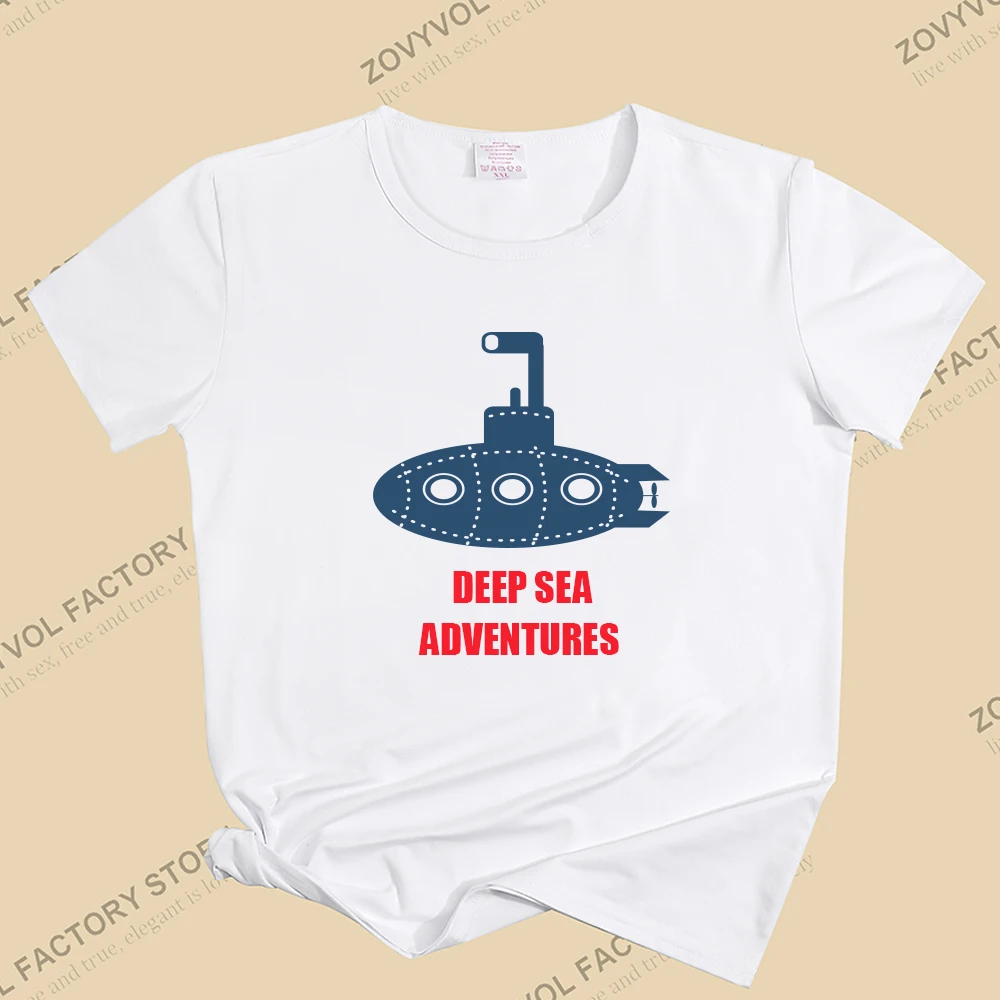 

T shirt Female NAUTICAL ADVENTURE Style Letter Printed for Women Tshirts Summer Ladies Clothes 2023 White Woman Top Tee Clothing