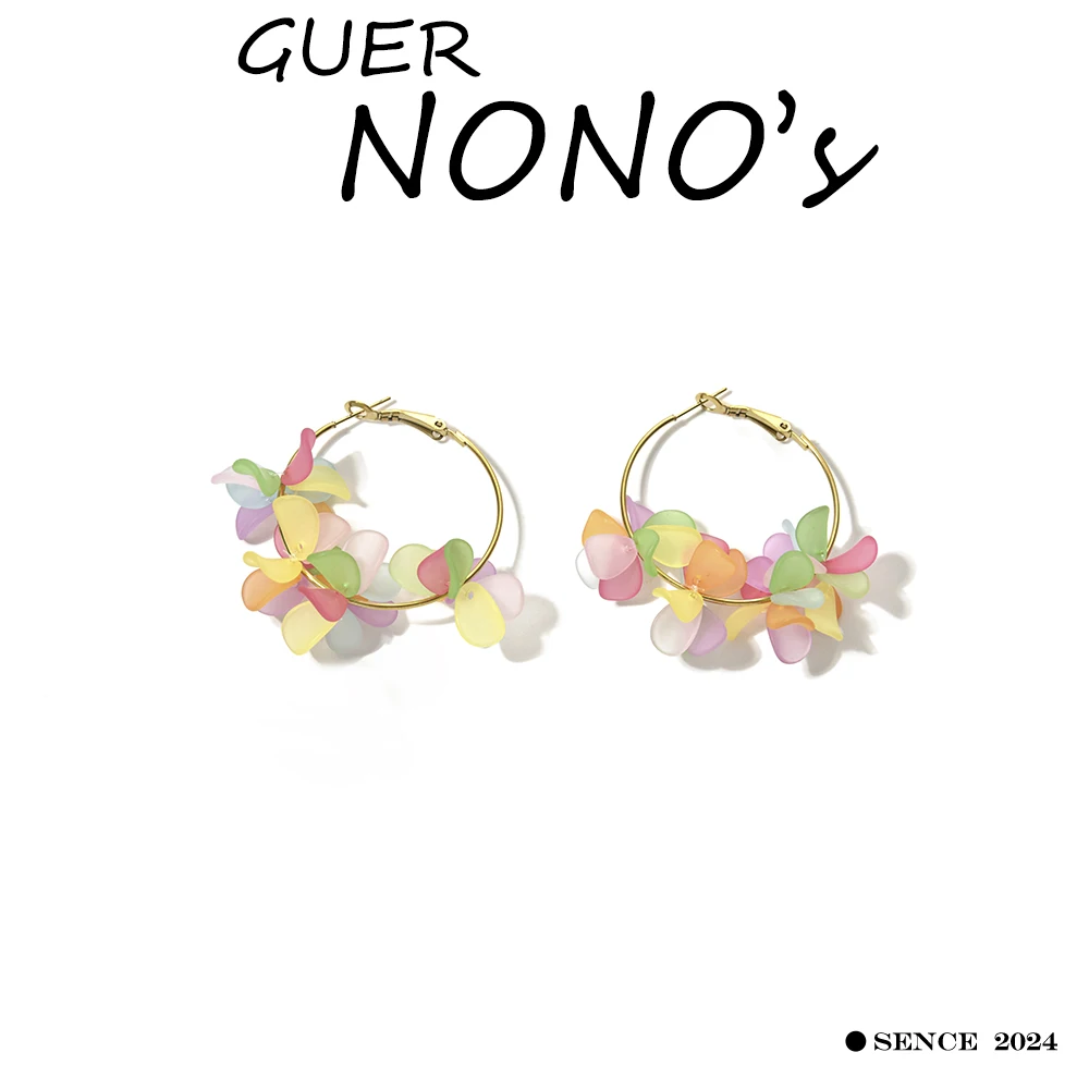 Женские серьги-кольца GUERONO с покрытием из 18-каратного золота классический дизайн