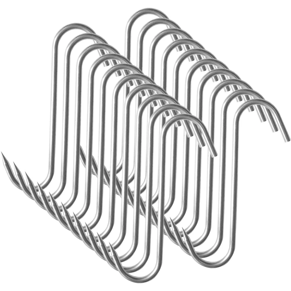 

20 Pcs Bacon Hanger Stainless Steel Hangers Sausage Hooks Poultry Hook Smoker Hooks Butcher Hangers Metal Coat Hanger