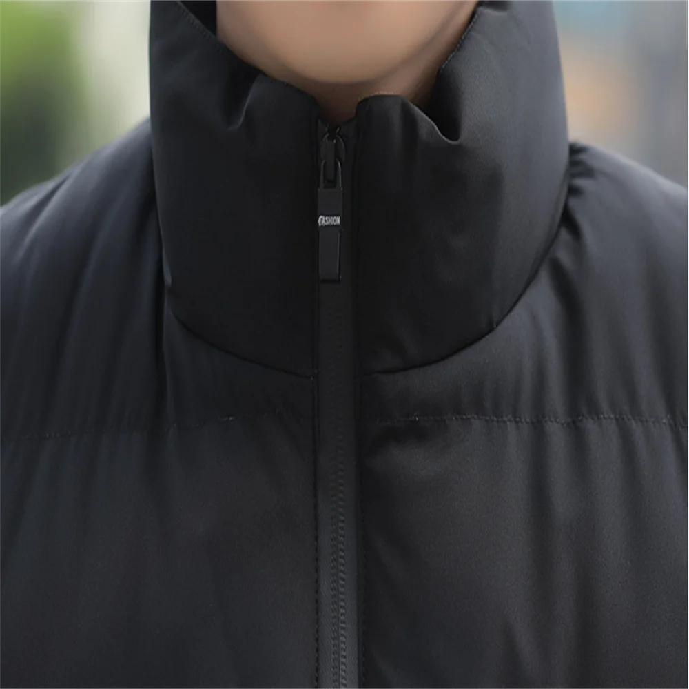 Men's Cotton Vest 2022 Winter New Style Thickened Warm Stand Up Collar Fashion Winter Trendy Youth Men's Basic Style