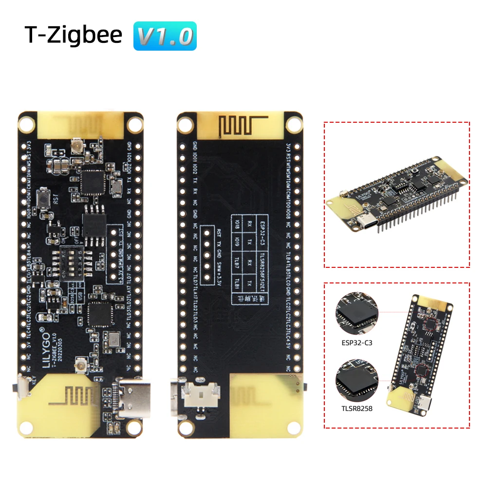 LILYGO®Плата разработки T-Zigbee ESP32-C3 TLSR8258 Zigbee Ultra Low Power IOT, умный модуль управления Wi-Fi Bluetooth для Xiaomi