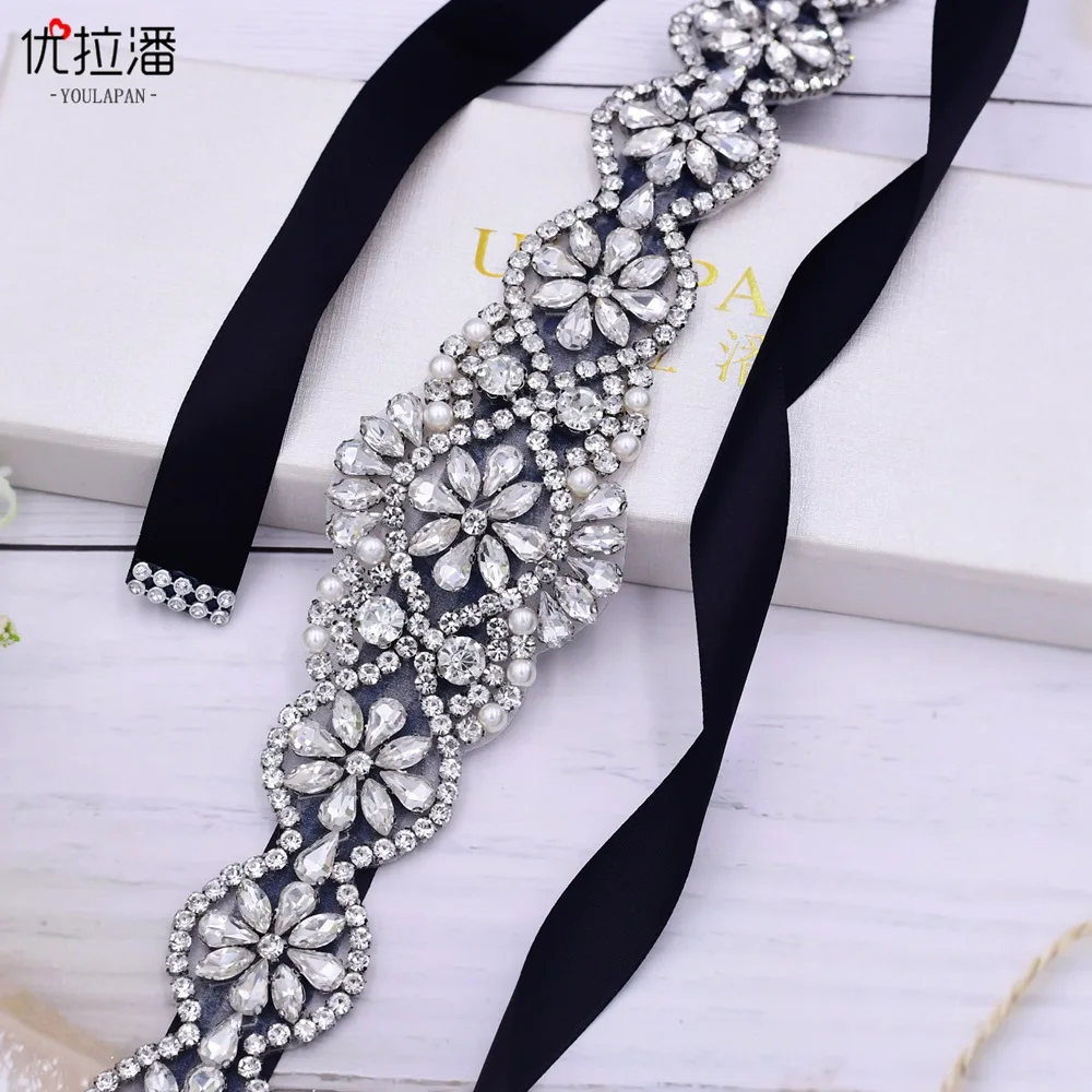 

Bridal Rhinestone Applique Belt Bridal Belt Rhinestone Pearl Dress Belt Belts for Women Wedding Accessories