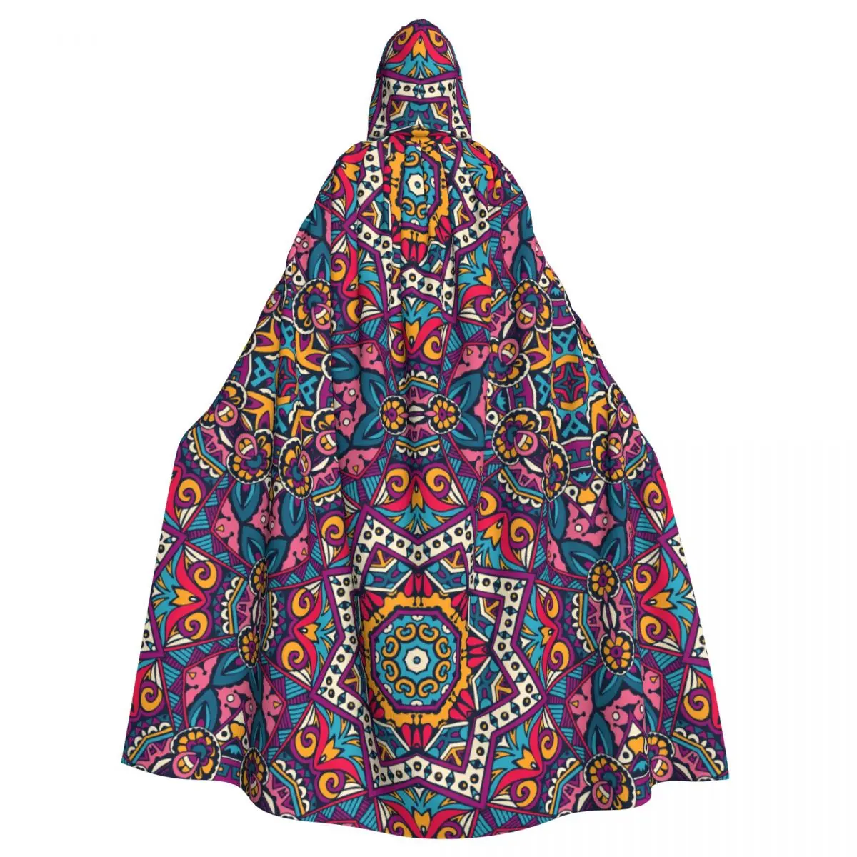 

Long Cape Cloak Tribal Floral Mandala Trippy Flower Hooded Cloak Coat Autumn Hoodies