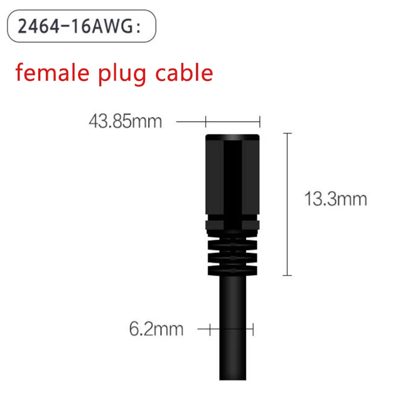 Фото Кабель-разъем питания постоянного тока 30 см, 16awg, 2,1x5,5 мм, медный провод, ток 10 А, для светодиодных лент, камер видеонаблюдения, A3 №1
