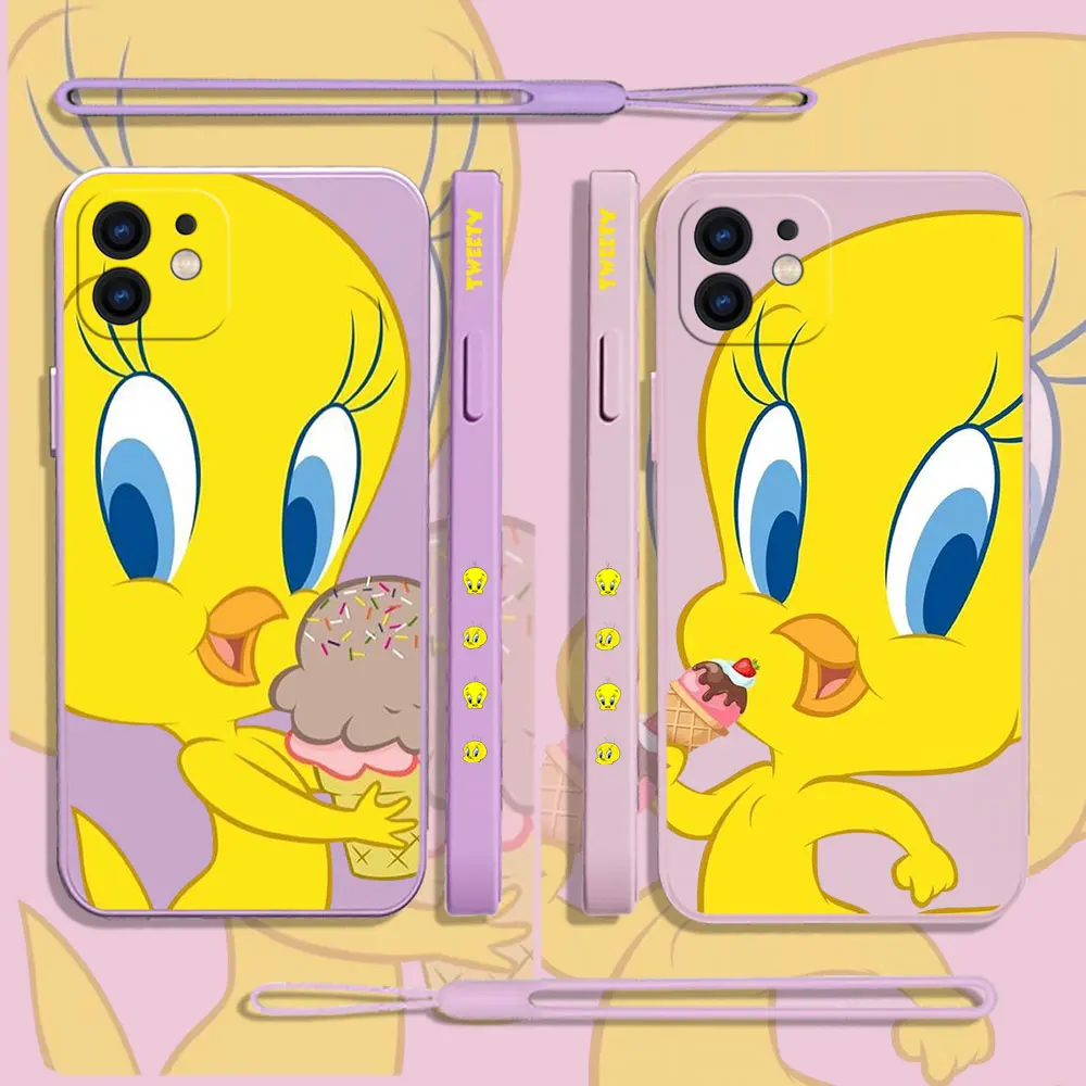 

Cartoon Tweety Bird Piolin Phone Case For Samsung A81 A53 A50 A12 A22S A52S A51 A72 A71 A32 A20 A30 A21S A11 4G 5G With Lanyard