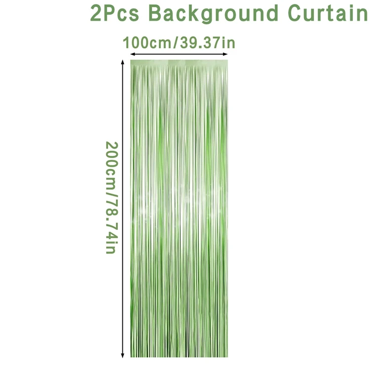

Зелёный пластиковый занавес с кисточками QIFU для праздника