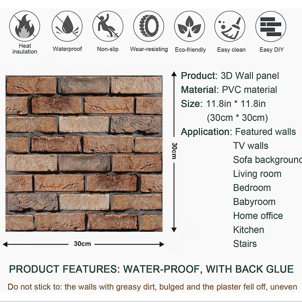 Клейкие настенные 3d-панели самоклеящиеся водонепроницаемые обои с рисунком