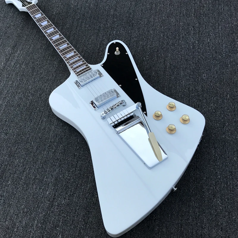 

White Firebird Electric Guitar Long Verson Maestro Vibrola Vibrato Tremolo Bridge Custom Shop Guitarra Free Shipping