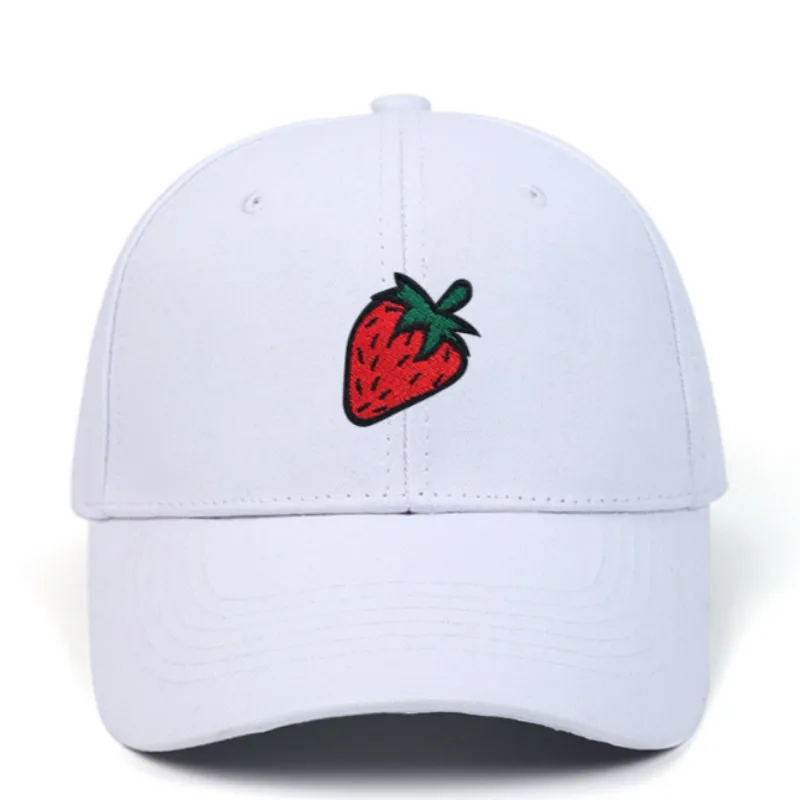 Модная Клубничная Кепка Snapback для женщин хлопковая бейсбольная с вышивкой
