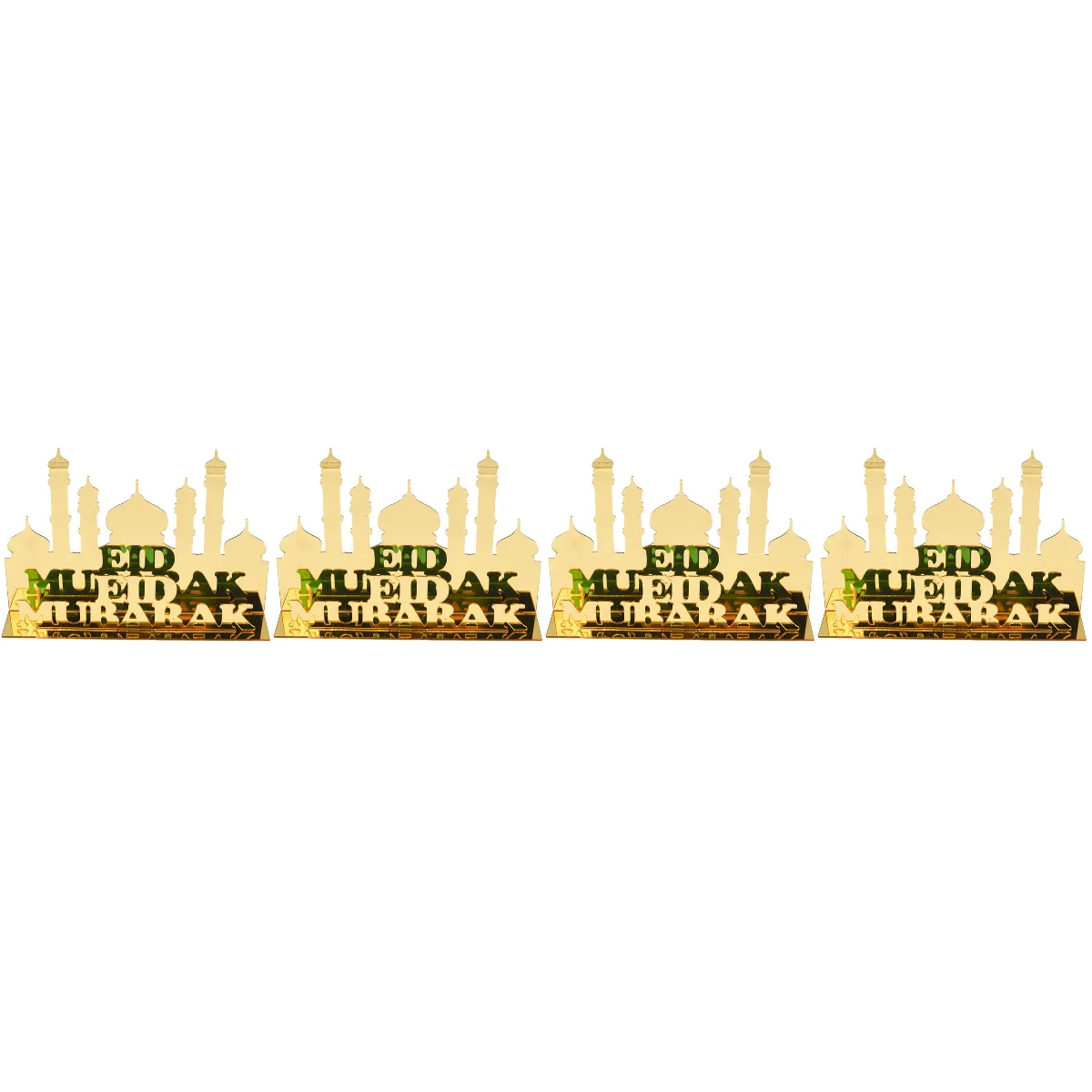 

4pcs Eid Ramadan Ornament Festivals Scene Layout Prop Hollow Acrylic Sign Decoration