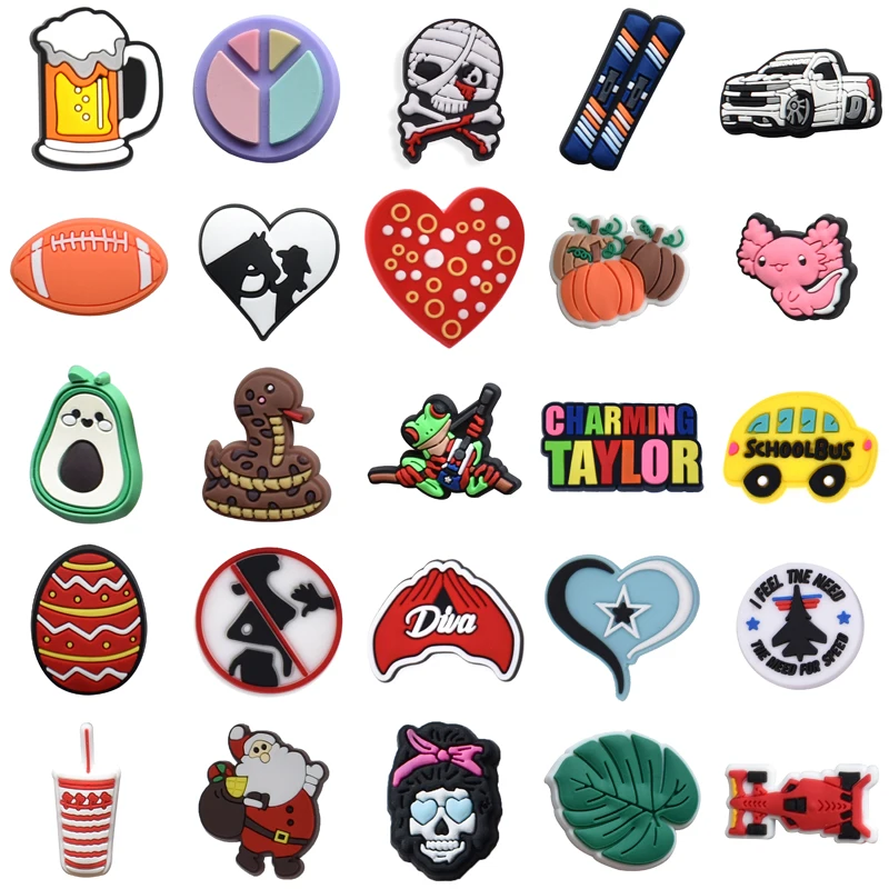 

Men Women Charm Boy Decorations for Crocs Packs Shoe Charms Set Jeans Kids Gifts Shoes Accessories Girl Wholesale Bulk Para Pins