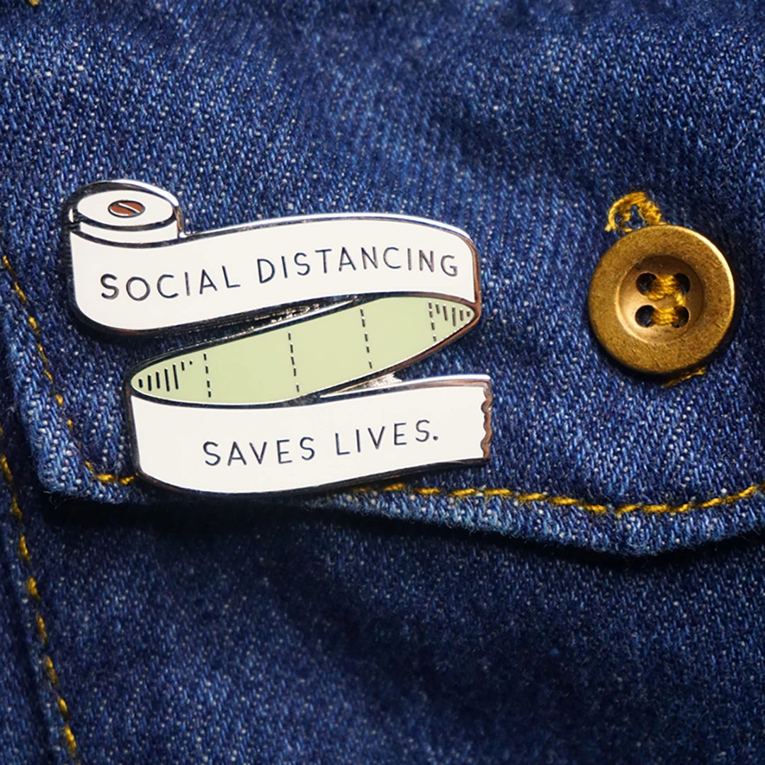 

Tape Measure Social Distancing Saves Lives Hard Enamel Pin Laple Pins Badge Brooch