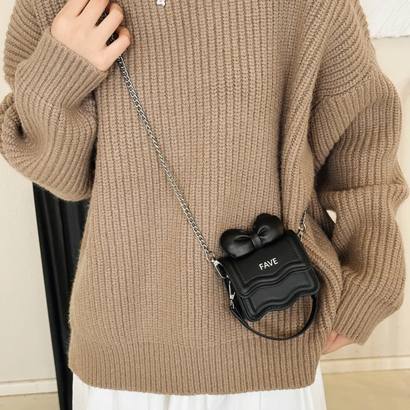 Очаровательный Детский Кошелек Для Монет С Цепочкой И Бантом Девочек Милая Сумка