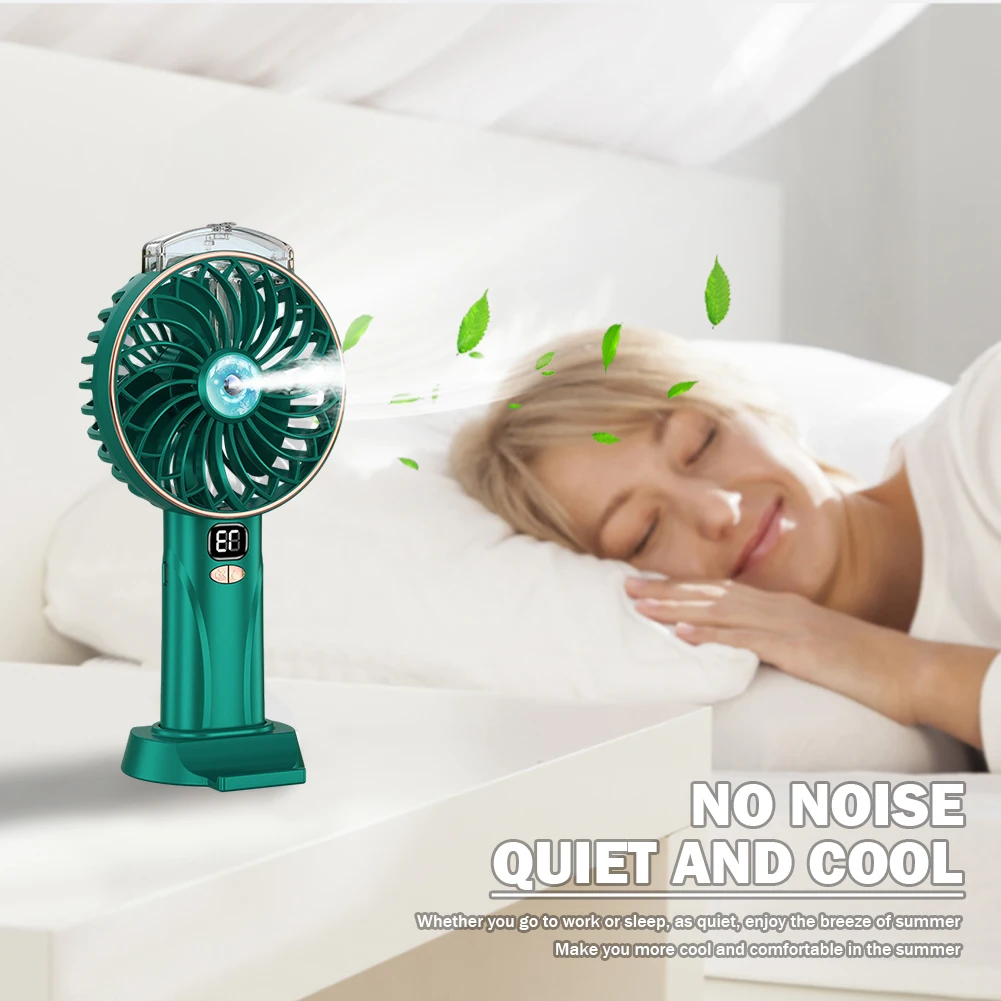 

Digital Display Desk Fan USB Rechargeable Cooling Electric Fan 5 Speed Humidifying Table Fan Small Humidifying Fan for Home Dorm