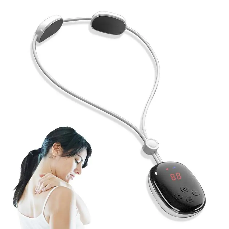 

Portable Pendant Neck Massager Smart Electric Pulse Massager With Heat Dual Pulse 5 Modes And 15 Levels Of Intensity Massager