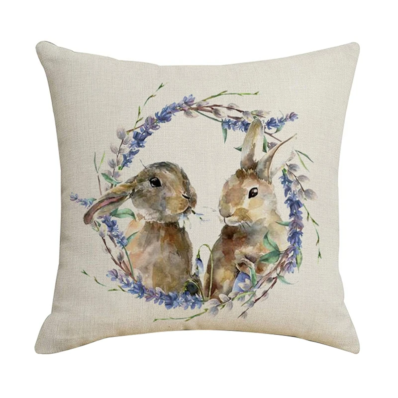 

Украшение на Пасху, чехол для подушки, чехол для диванной подушки, чехол для кровати, наволочка для подушки, домашняя декоративная льняная н...