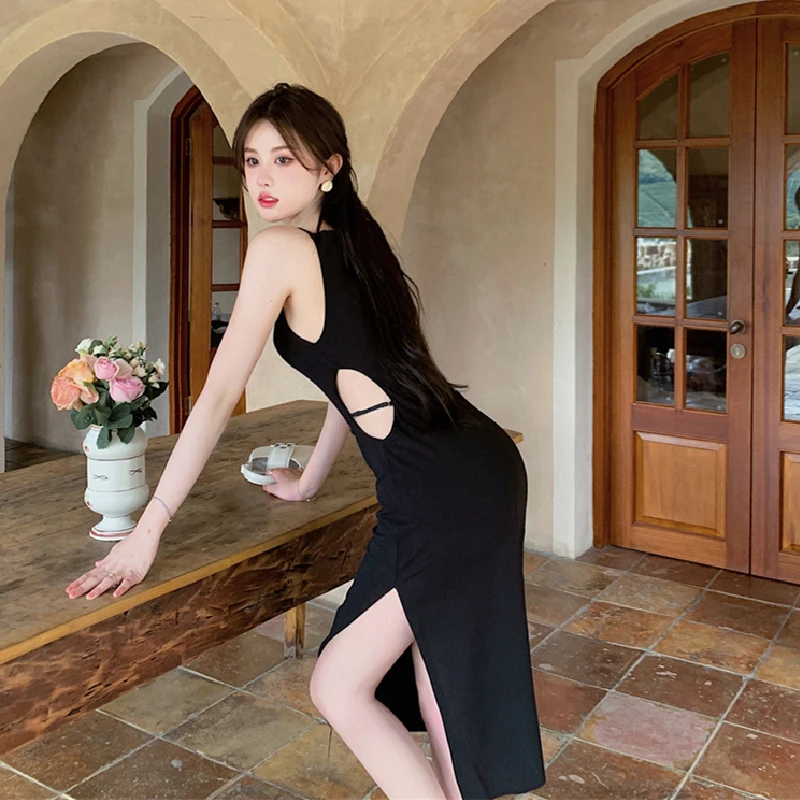 

Женские вечерние платья в стиле Хай-стрит, новинка 2022, в Корейском стиле, повседневная однотонная одежда в стиле ампир с воротником-лодочкой...