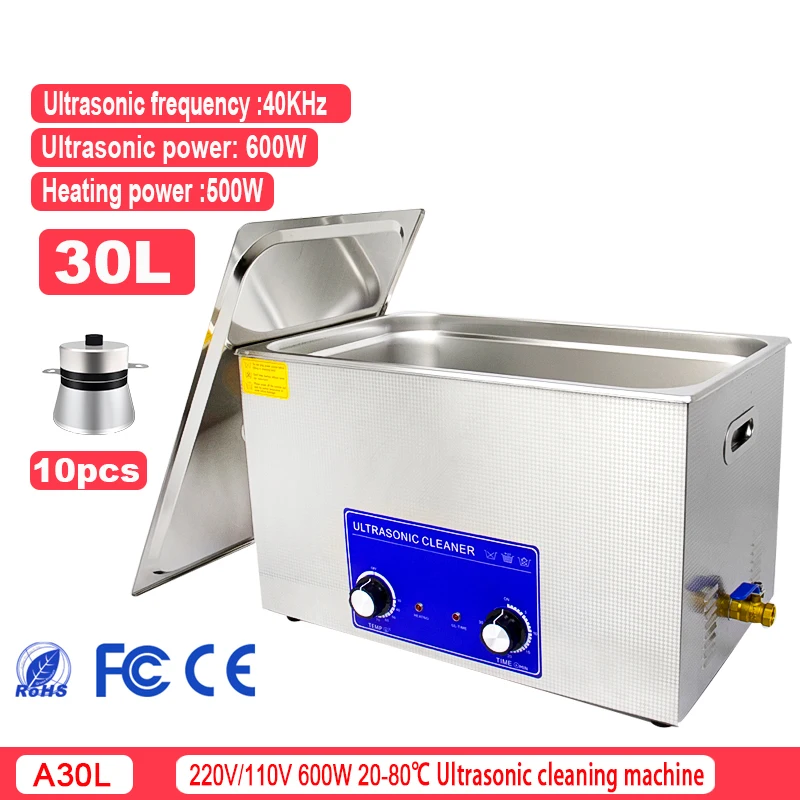 

30L Digital Ultrasonic Bathroom Cleaner 600W Ultrasonic Cleaning Machine PCB Board Metal Parts Cleaning Machine Mold Degreaser