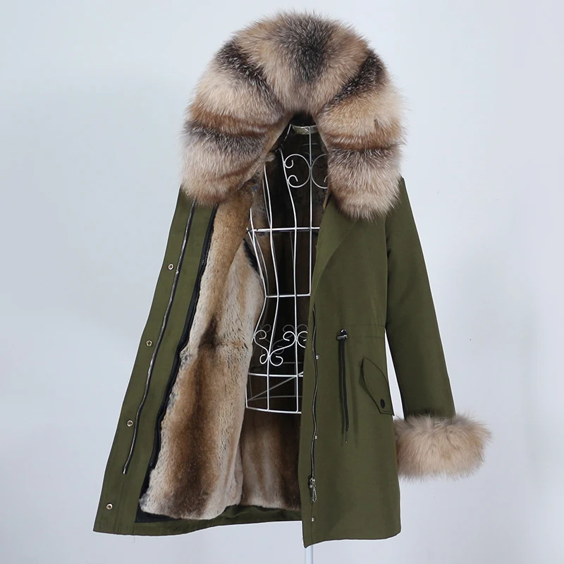 

OFTBUY 2023 Waterproof Long Parka Winter Jacket Women Real Fox Fur Coat Natural Raccoon Fur Hooded cuffs Rabbit Fur Streetwear