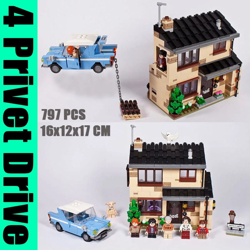 

New Movie Series Street View 4 Privet Drive Building Blocks Magic Castle House Compatible 75968 Bricks Toys For Children Gift
