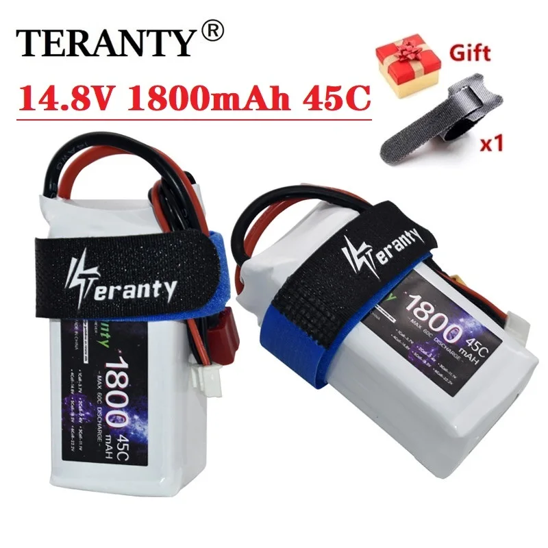 

Teranty 14.8V 1800mAh 45C 4s Lipo Battery Spare Part For RC Car Airplane Boat Drone Quadcopter With T XT30 Pulg 4s 14.8V Battery