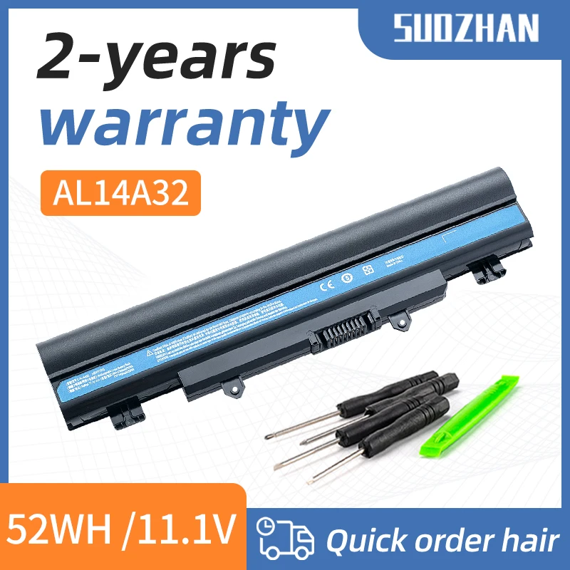 SUOZHAN AL14A32 Laptop Battery For Acer E14 E15 E5-411 E5-421 E5-471 E5-511 E5-551 E5-572 E1-571 E1-571G V3-472 V3-572 AL14A32