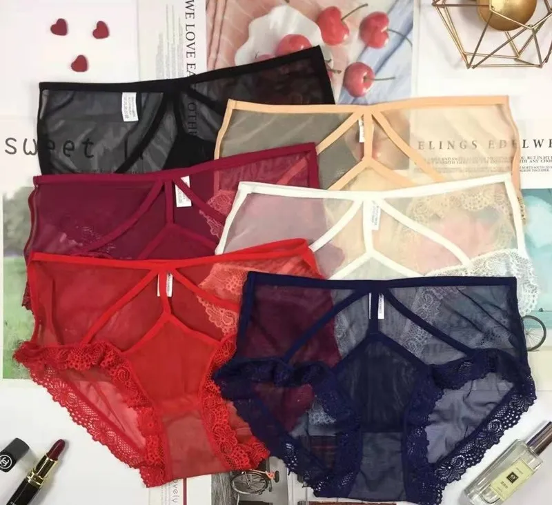 

Jian Peng 8colors Sexy Lace Panties Soft Breathable Briefs Women Underwear Ladies Panty Transparent Tempting Low-Rise Lingerie