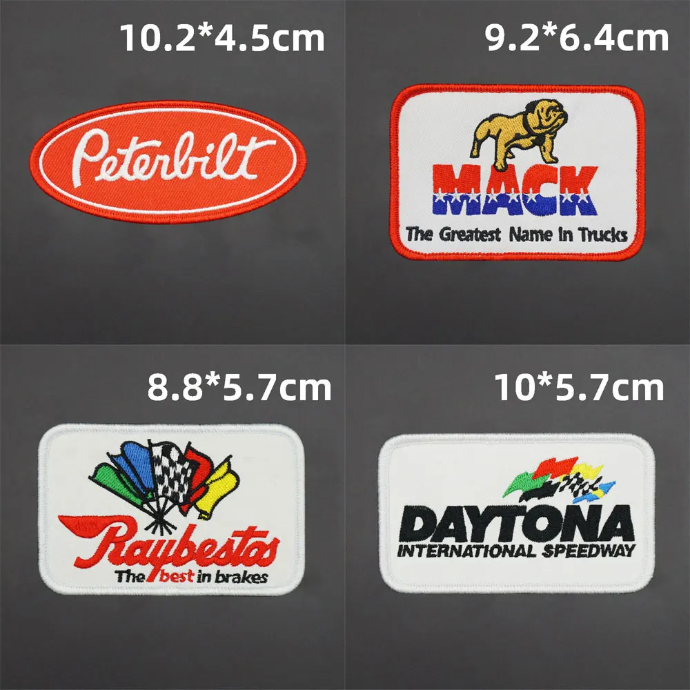 Гоночные грузовики мотоцикл значок вышитые патчи с крючком подложка