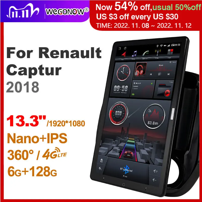 

Автомобильный мультимедийный проигрыватель Ownice, 13,3 дюйма, Android 2018, для Renault Captur 360, автомобильное радио, аудио, 4G LTE, оптический коаксиальный, б...