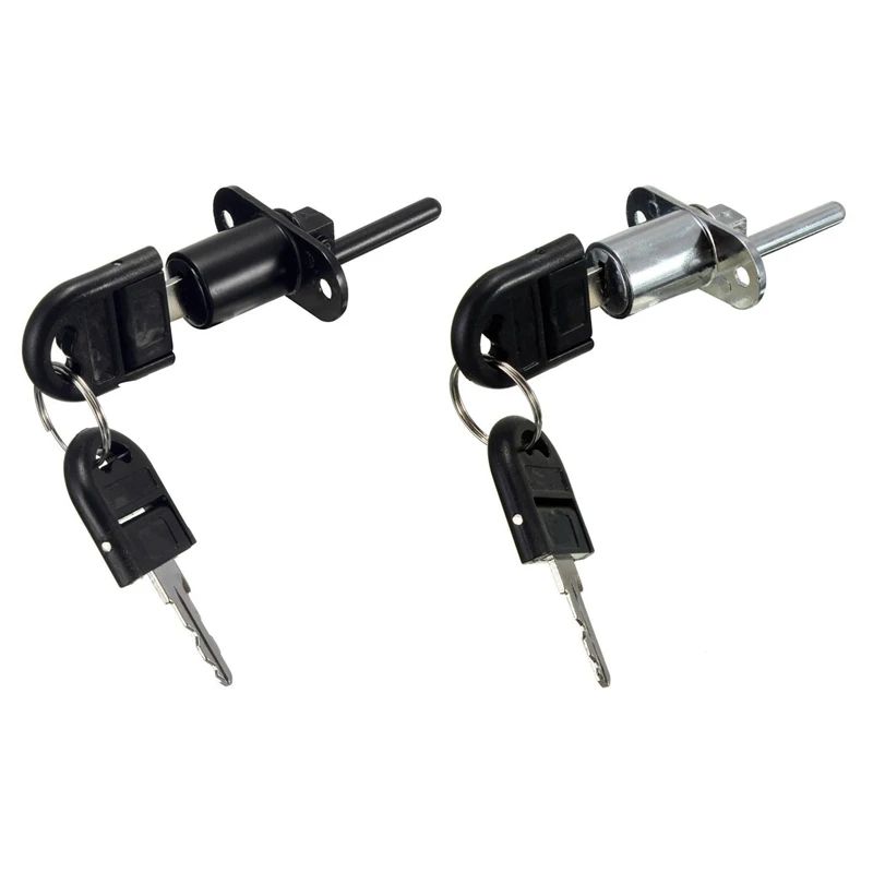 

JFBL Hot 2 Set Zinc Alloy Computer Desk Cabinet Mailbox Drawer Cupboard Locker Cam Lock With Keys, Silver & Black