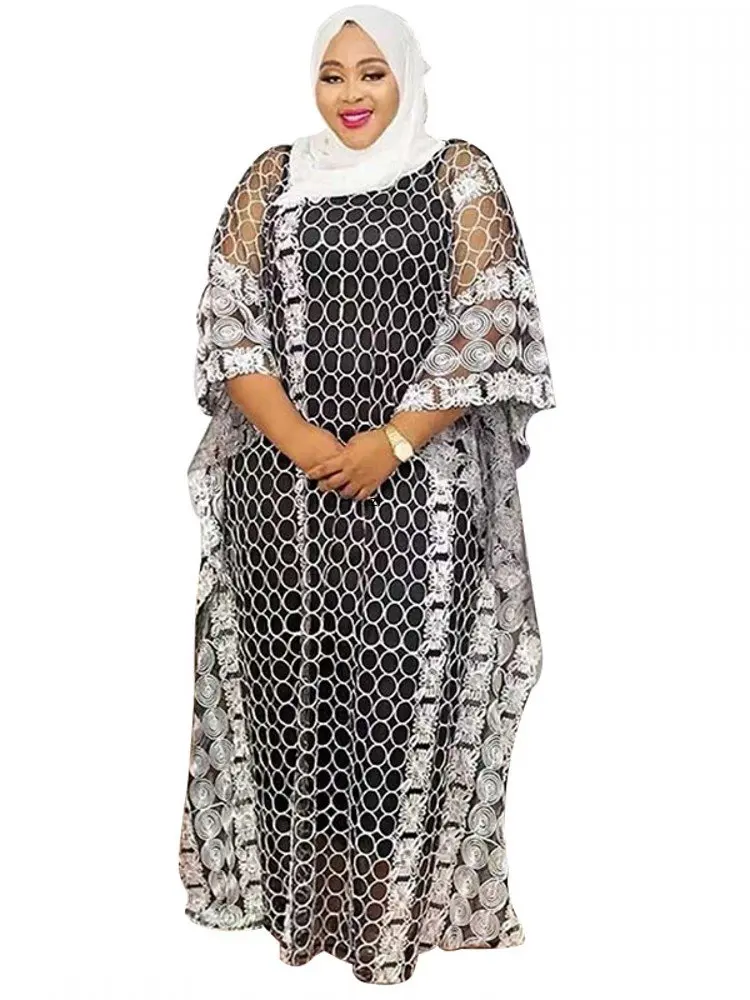 

2 Piece Sets New African Dresses For Women O-Neck Style Party Dresses Loose Boubou Muslim Fashion Abaya Fremme Long Maxi Dresses