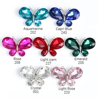 15 pcs crafts butterfly rhinestone appliques jewelry charms handmade trendy glue on glass decorations big crystal accessories