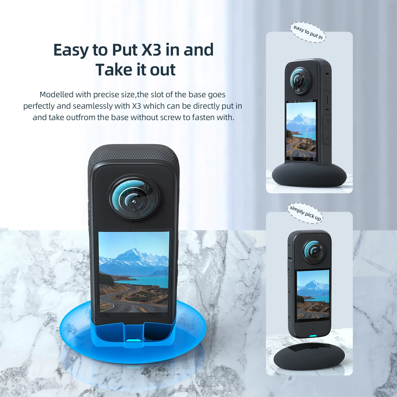 Силиконовая подставка для экшн-камеры Insta360 X3 настольная защита вертикальный