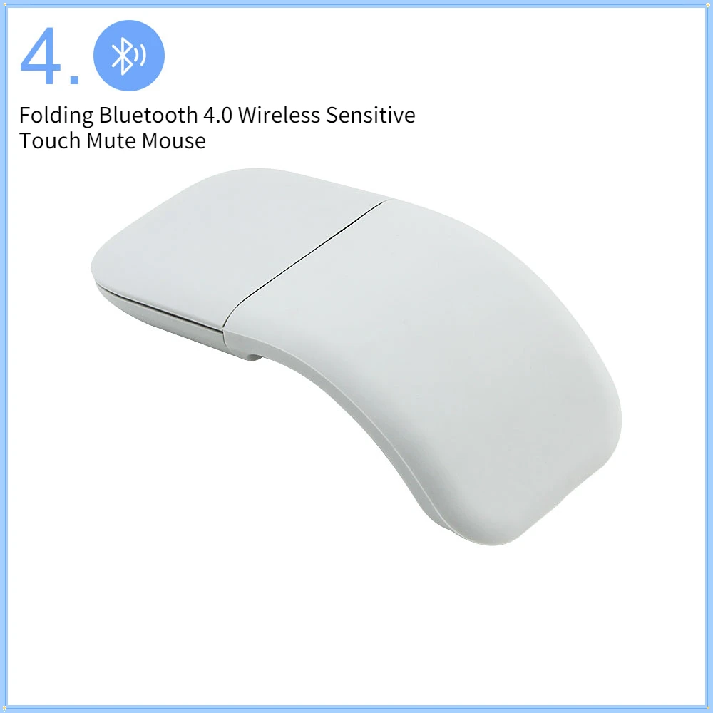 

Folding Bluetooth 4.0 Wireless Mouse Sensitive Touch Mute Mause Ergonomic Gaming1600DPI Mice For Windows 8up Macbook Laptop PC