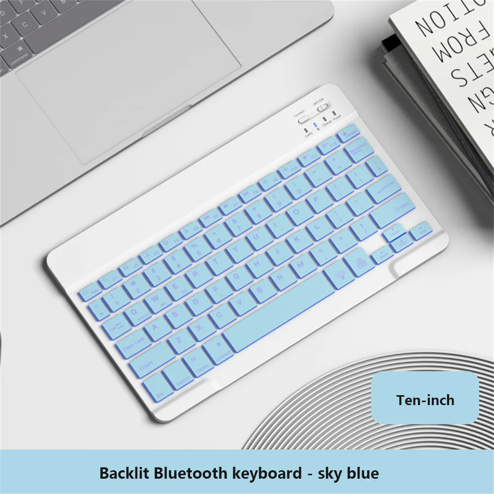 

Wireless Keyboard Bluetooth-compatible Rechargeable Bluetooth-compatible Keyboard Rainbow Backlit For Ipad Tablet 2023 New