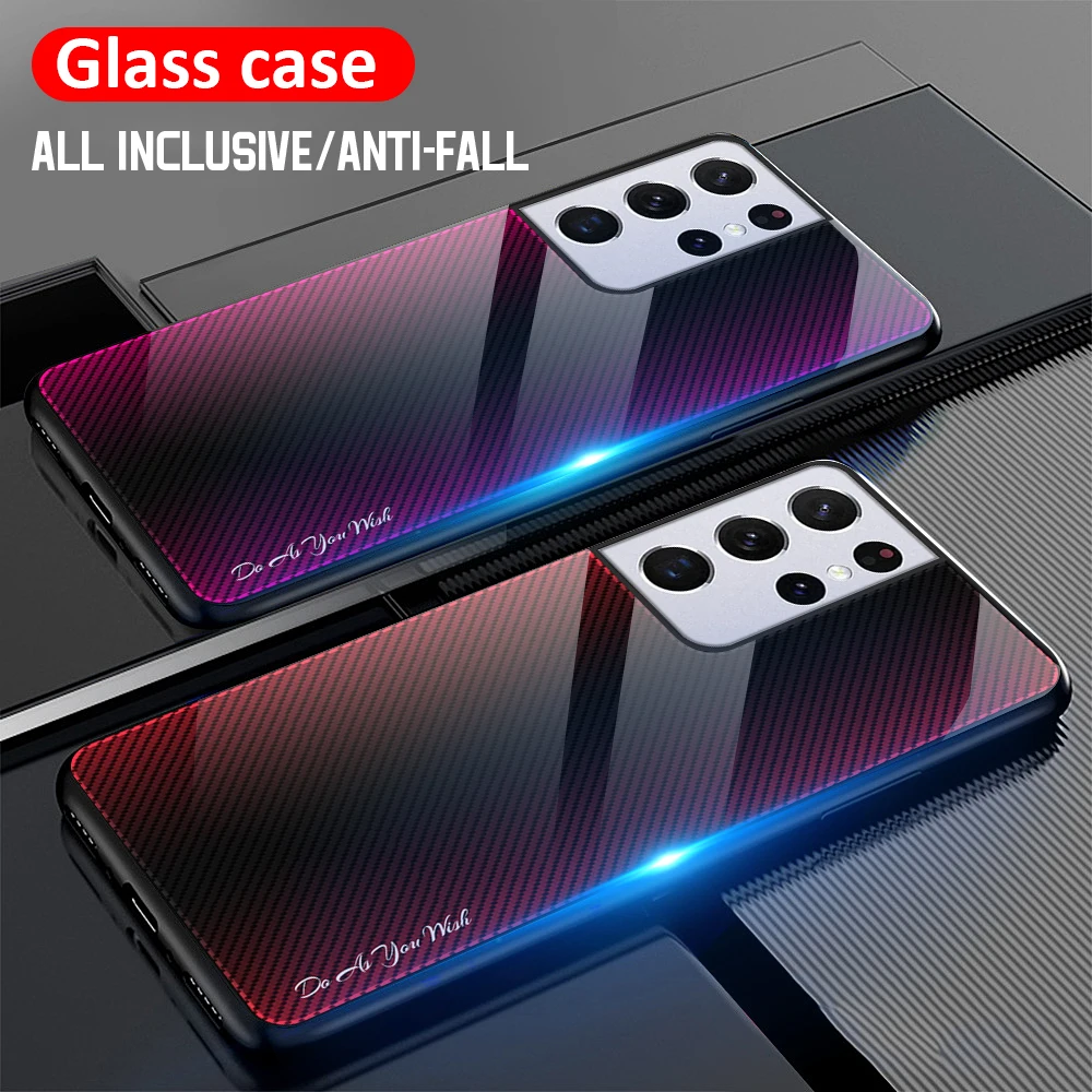 Luxury Tempered Glass Case For Samsung Galaxy S22 S10 Plus S10e S9 S8 A52S A52 S A72 A32 S20 S21 S22 Ultra Case Protective Cover