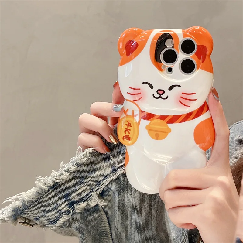 

Fashion Fortune Cat Phone Case Cover for IPhone 14 Plus 11 12 13 14 Pro Max Shockproof Cases for IPhone 14 Pro Max Case