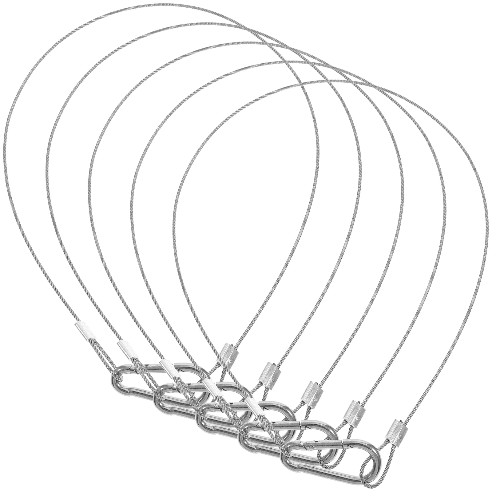 

4 Pcs Buckle Safety Cable Lock Carabiner Stainless Steel Locks Multi-functional Wire Rope Hooks Heavy Braided Ropes 2mm