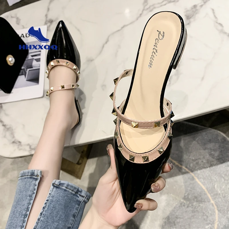 

Women Sandals Slippers Shoes Women Rivet 2022 Summer Mules Slipper Indoor Outdoor Flip-flops Beach Shoes Female Slippers