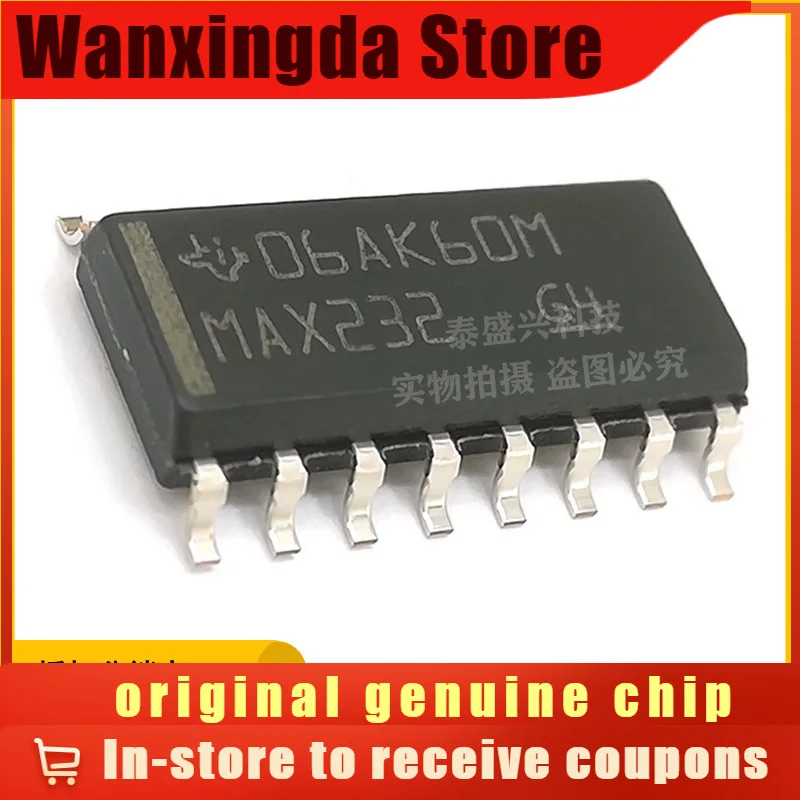 

MAX232 SOP-16 Original Genuine Logic IC Receiver Transceiver MAX232DR