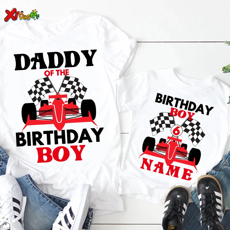 Рубашка с гоночным автомобилем рубашка на день рождения семейная футболка